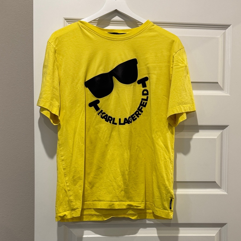 Karl Lagerfeld Sunglasses Graphic Yellow Tee